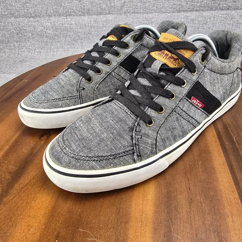 Levis Mens 51819201A Grey Textile Low Top Sneakers Size 10‎ Casual Skater Shoes